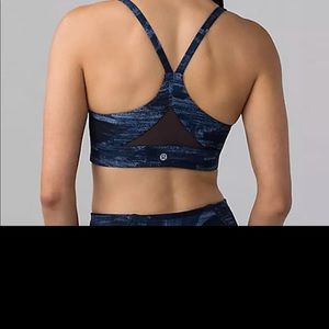 Blue breathable lulu sports bra